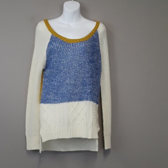 FIFTY Street Blue White Color Block Sweater - Picture 1 of 8